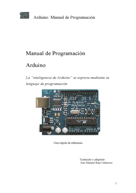 Arduino: Manual de Programación PDF Gratis