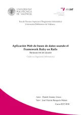 Portada de Aplicación web de bases de datos usando Ruby on Rails