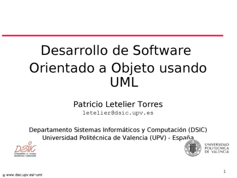 Desarrollo de Software Orientado A Objeto Usando UML