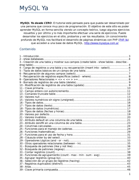 Aprende MySQL Desde Cero PDF Gratis y Completo