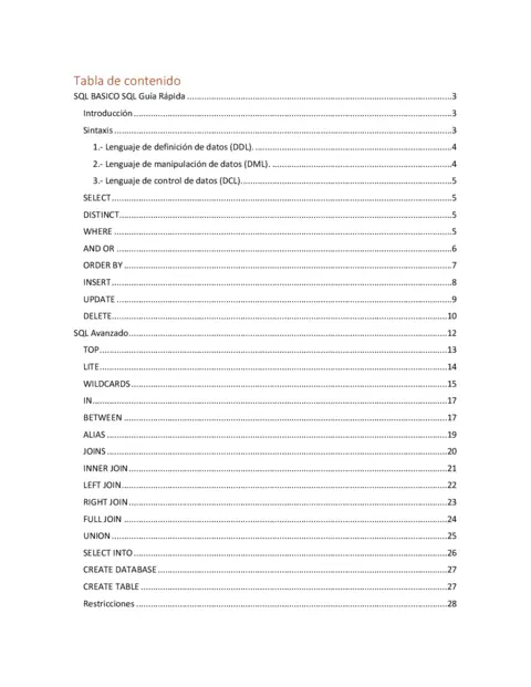 SQL Guía Rápida PDF Gratis para Aprender SQL Completo