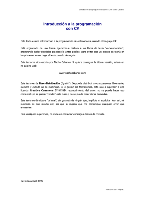 Introducción a la programación con C#