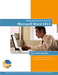 Curso Manual de instrucción de Microsoft Word 2013:  intermedio 1