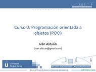 Curso Programación orientada a objetos (POO) 1